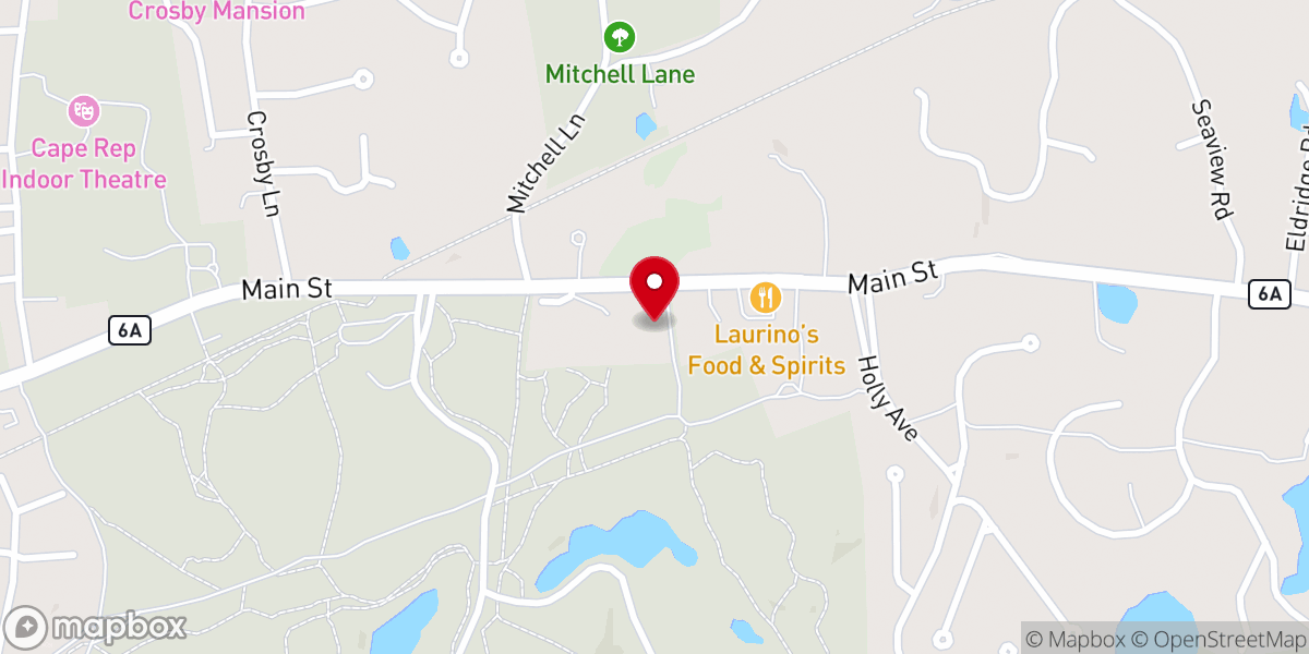 Map showing location of Cape Cod Bible Alliance Church