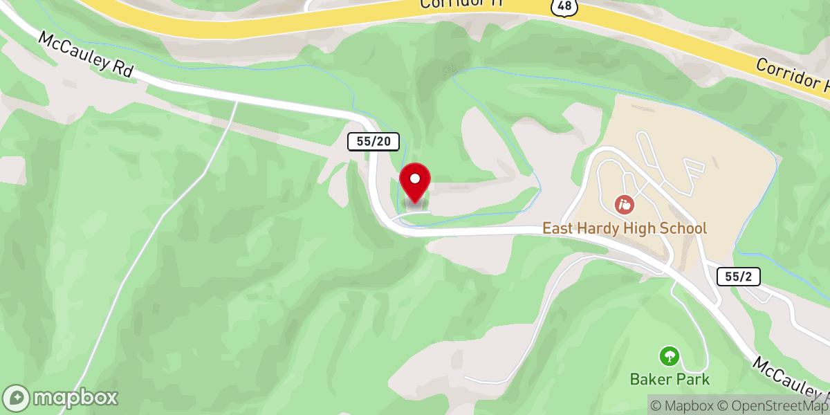 Map showing location of Baker United Methodist Church