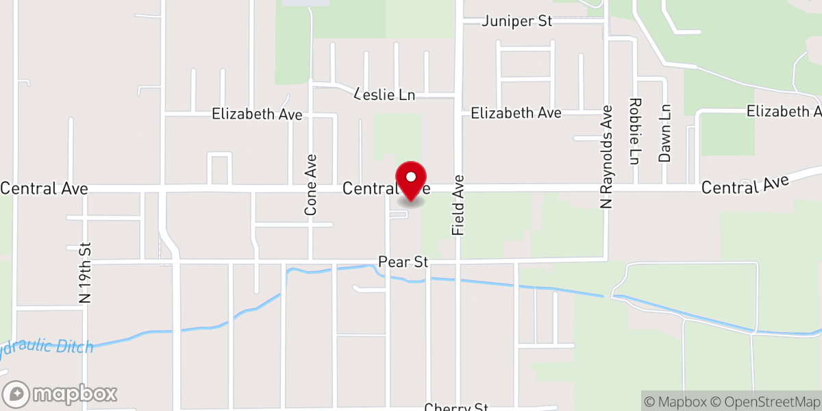 Map showing location of St. John Lutheran Church
