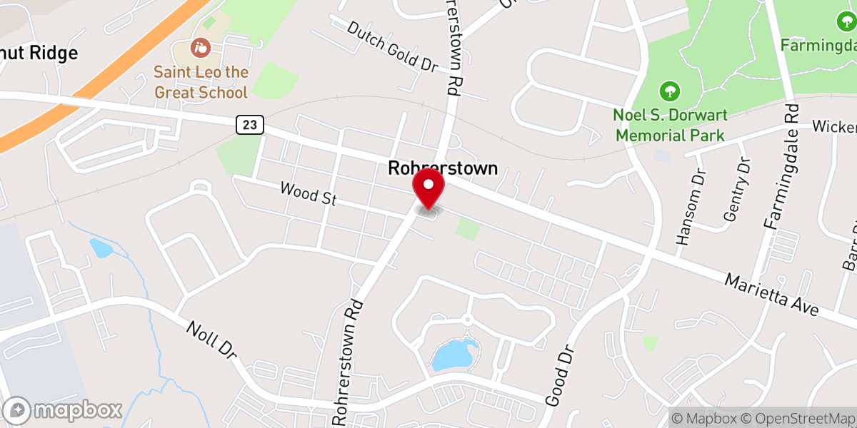 Map showing location of Rohrerstown Mennonite Church