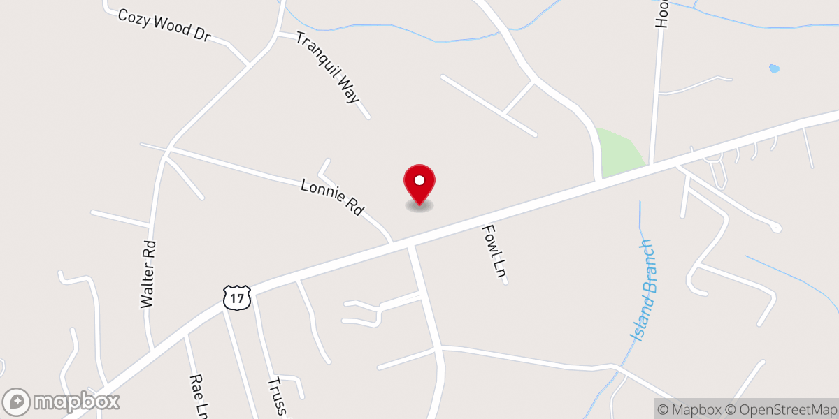 Map showing location of Oak Grove Pentecostal Holiness