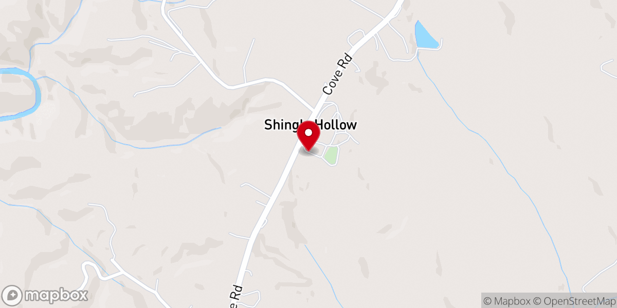 Map showing location of Shingle Hollow Congregational Holiness Church