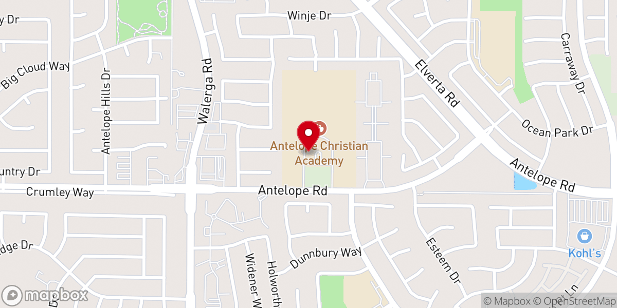 Map showing location of Antelope Church of Christ Inc