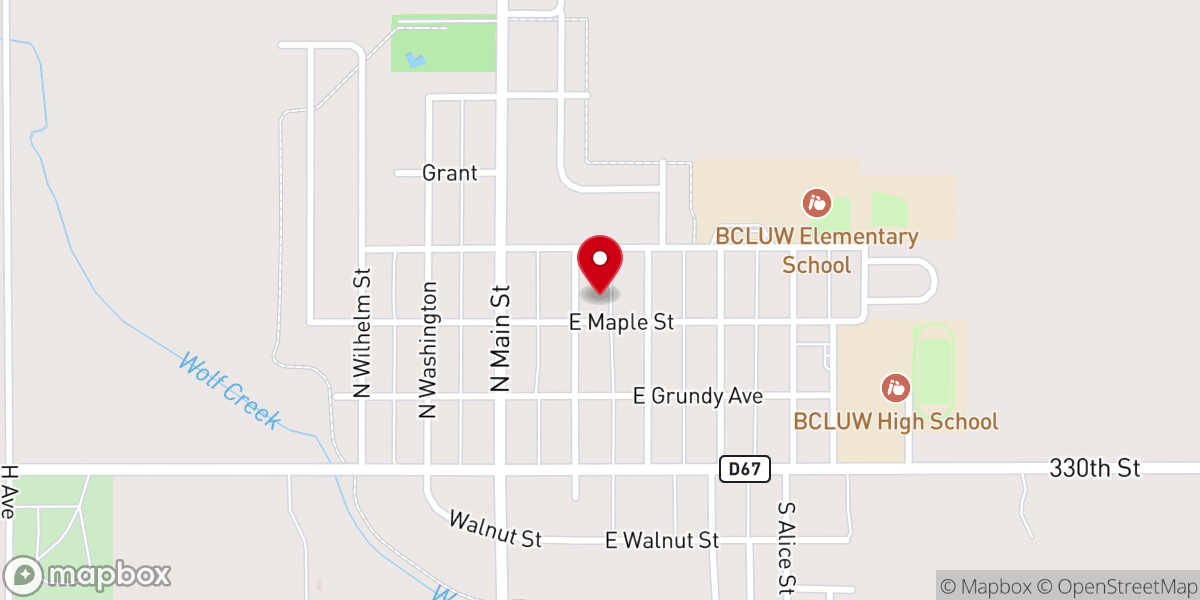 Map showing location of Beacon Christian Church