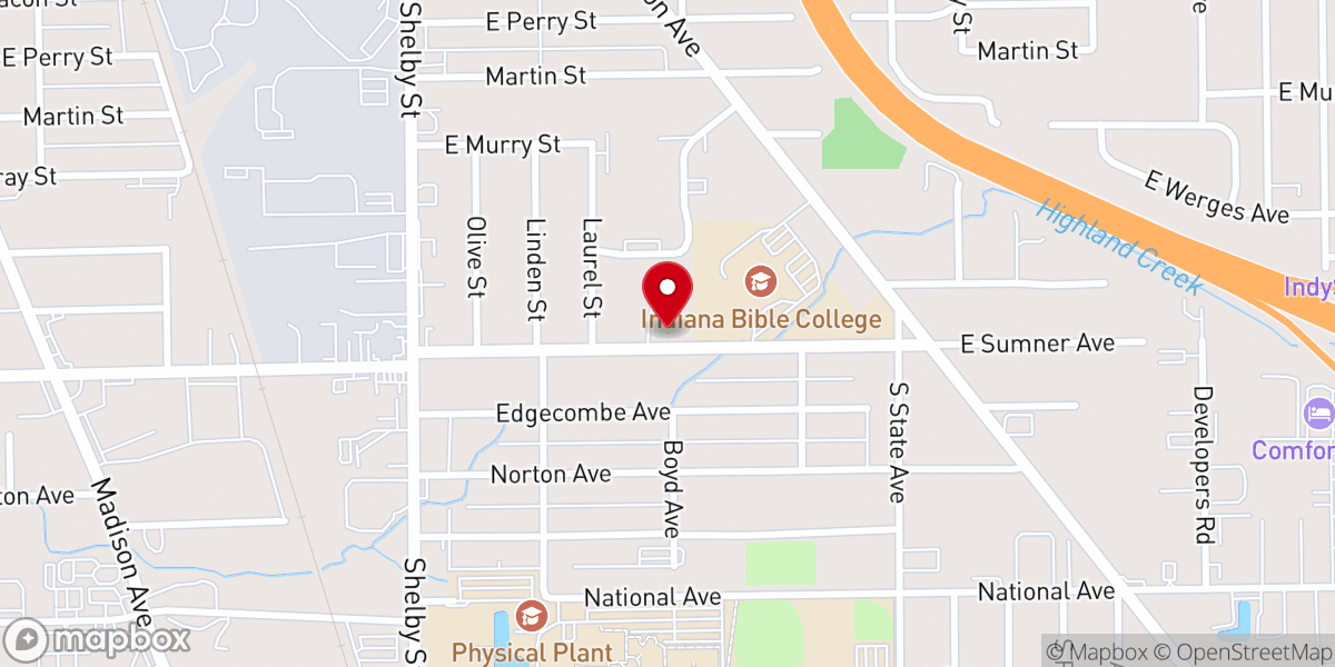 Map showing location of Indianapolis Cornerstone Church