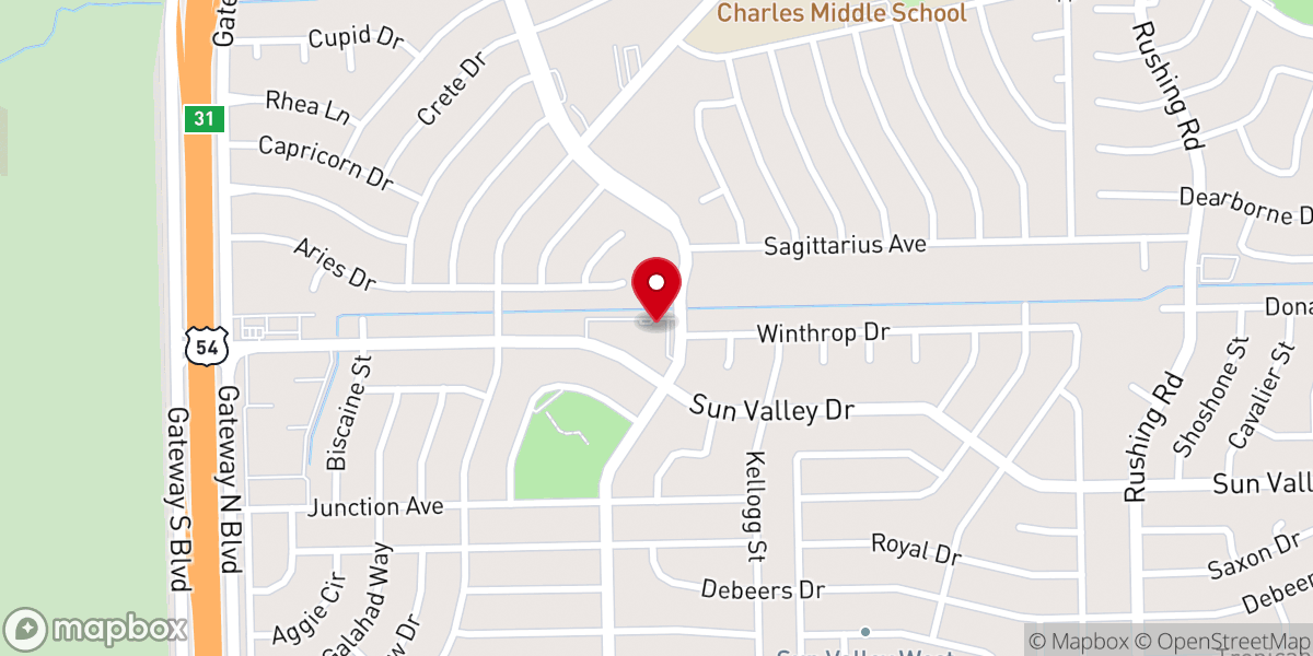 Map showing location of The Pentecostals of El Paso