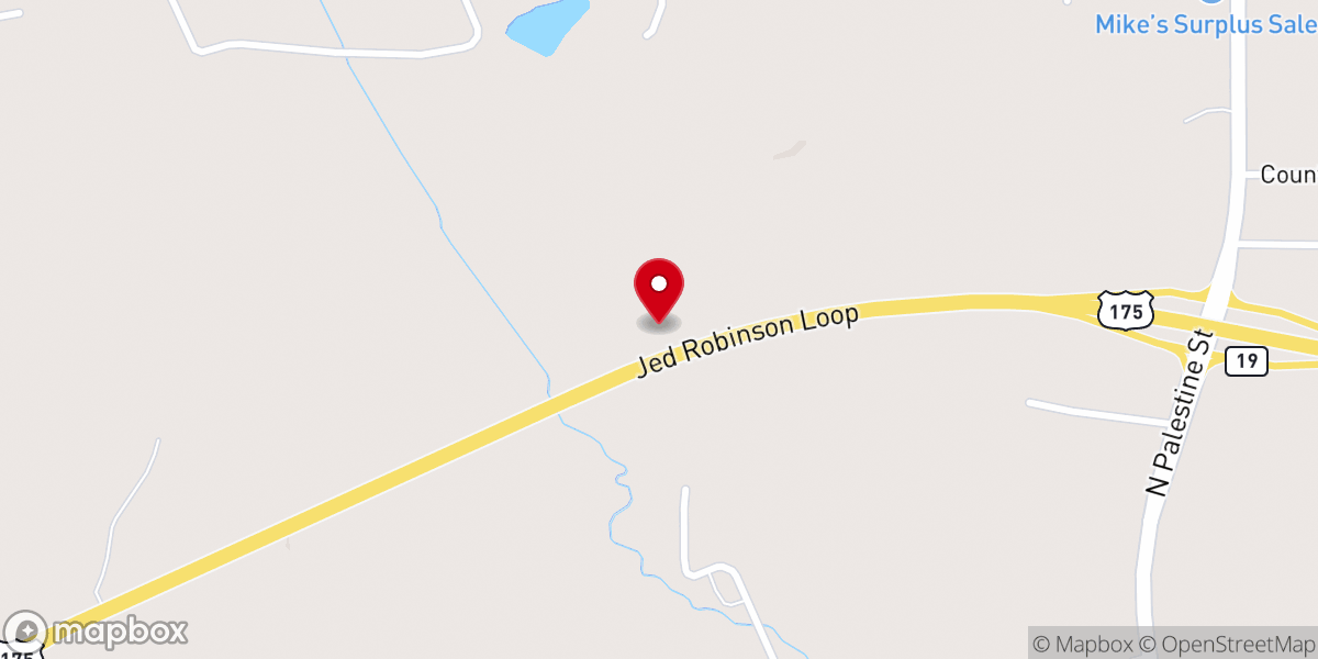 Map showing location of Sand Springs Church