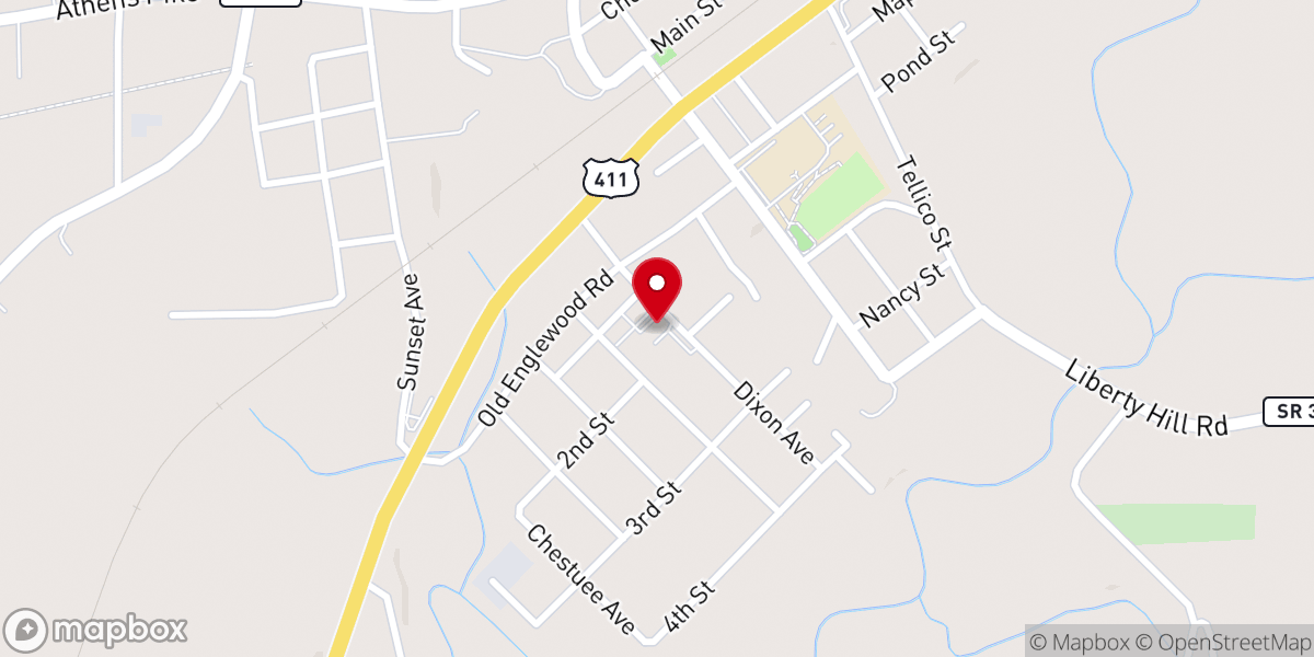 Map showing location of Dixon Avenue Baptist Church
