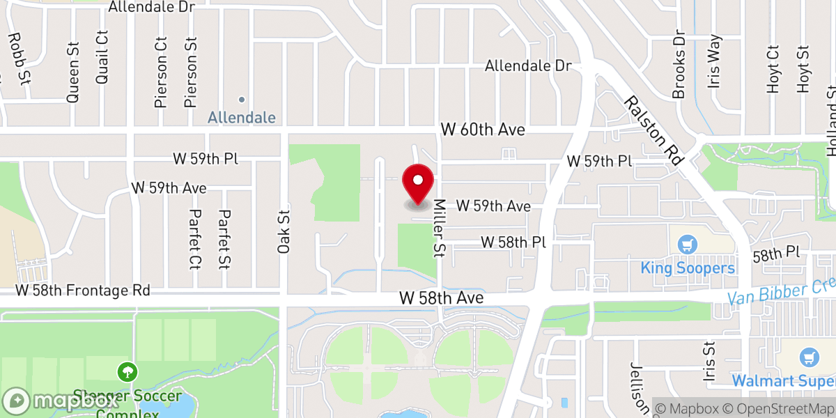 Map showing location of Arvada Mennonite Church