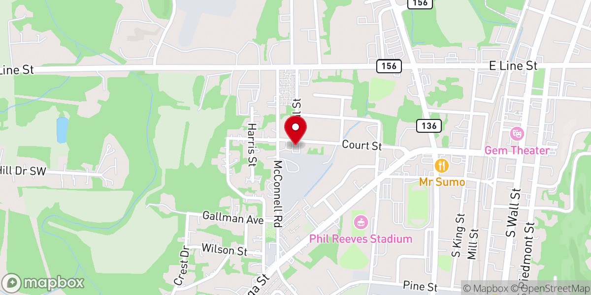 Map showing location of First Corinth Christian Church