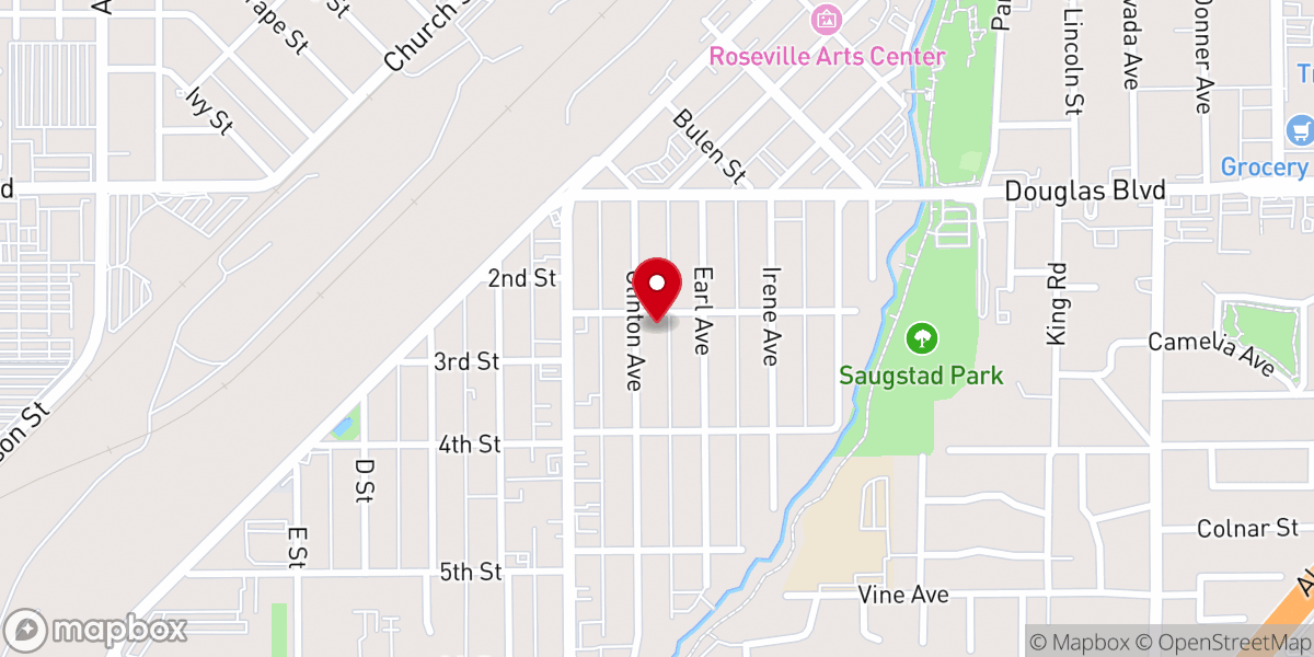 Map showing location of Rock of Roseville Church