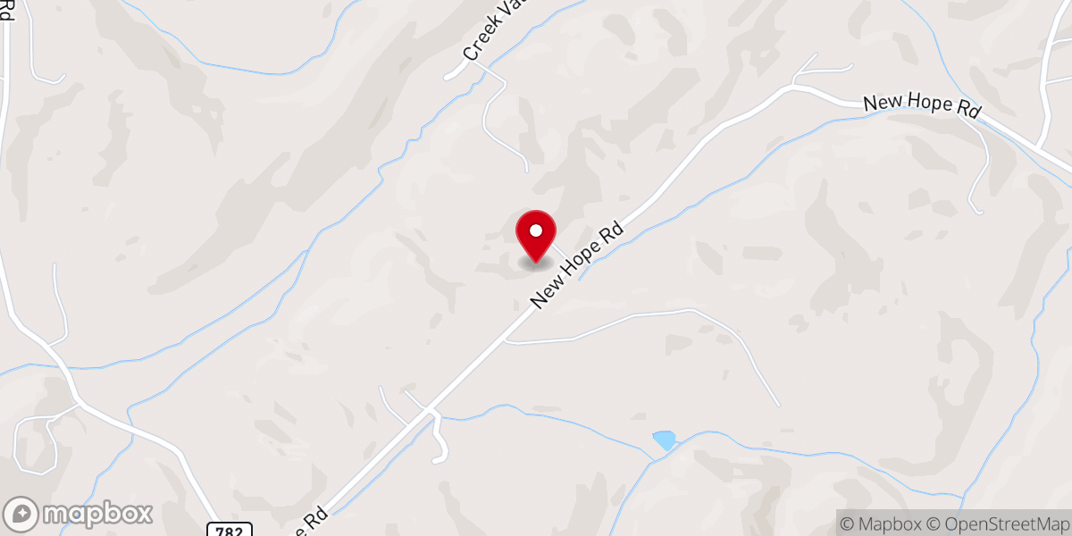 Map showing location of New Hope Church of the Brethren