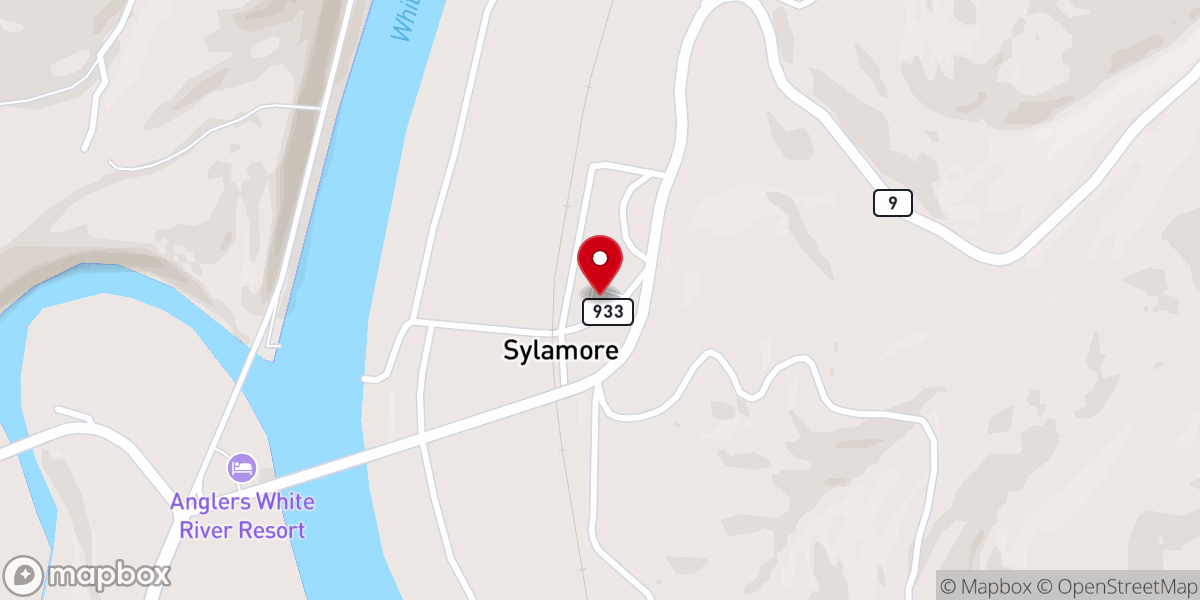 Map showing location of Sylamore Baptist Church