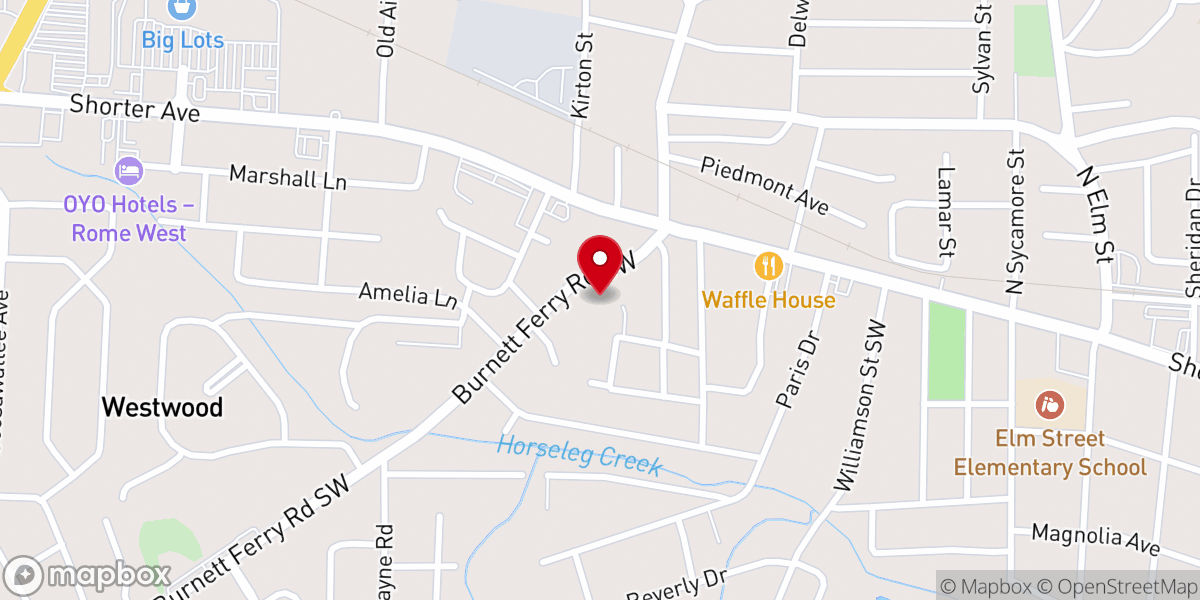 Map showing location of Providence Baptist Church