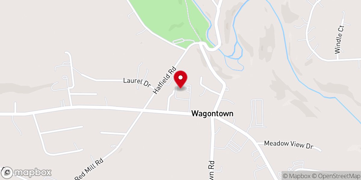Map showing location of Wagontown Union Chapel