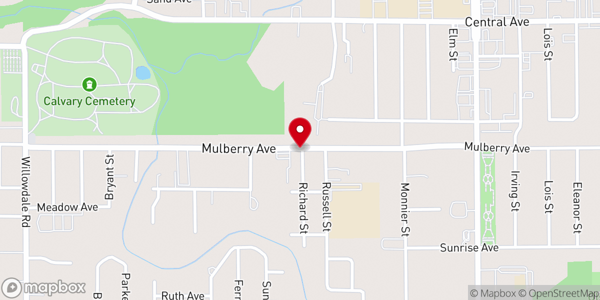 Map showing location of First Southern Baptist Church
