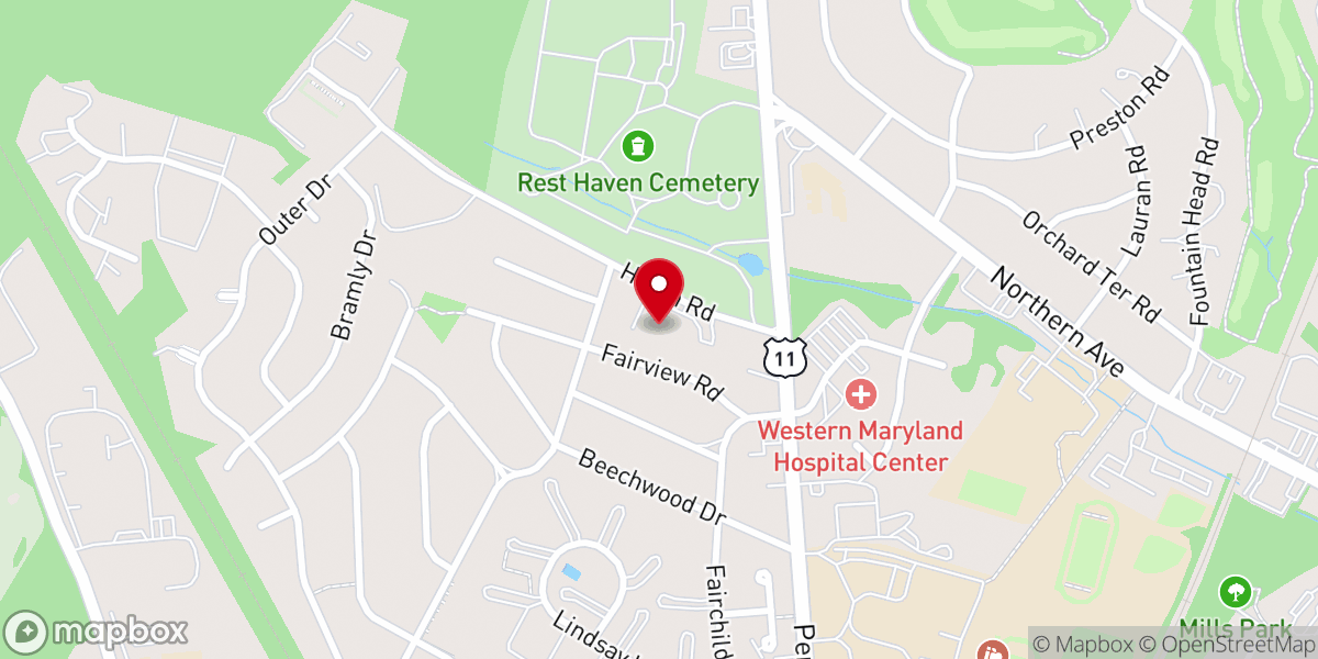 Map showing location of Haven Lutheran Church