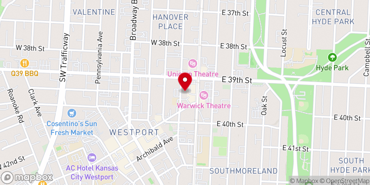 Map showing location of Redeemer Kansas City