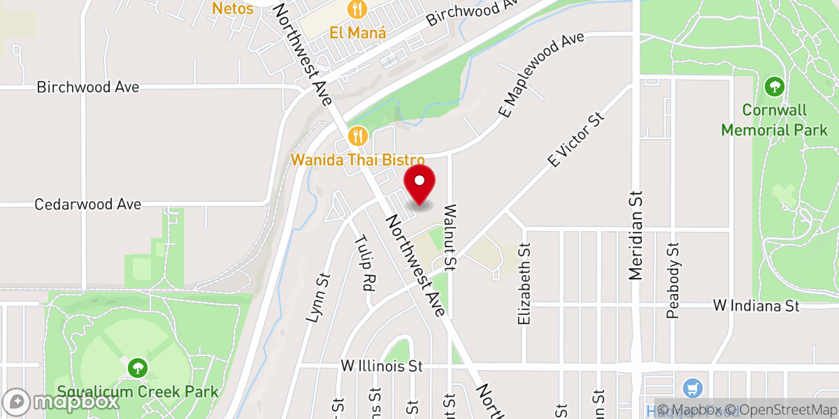 Map showing location of Calvary Worship Center Bellingham