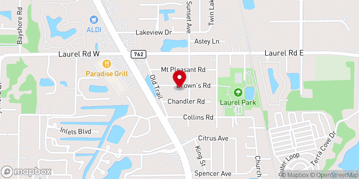 Map showing location of Venice-Laurel Church of God