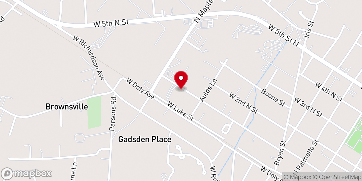 Map showing location of Church of God Brownsville