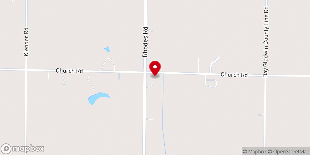 Map showing location of Hope Lutheran Church