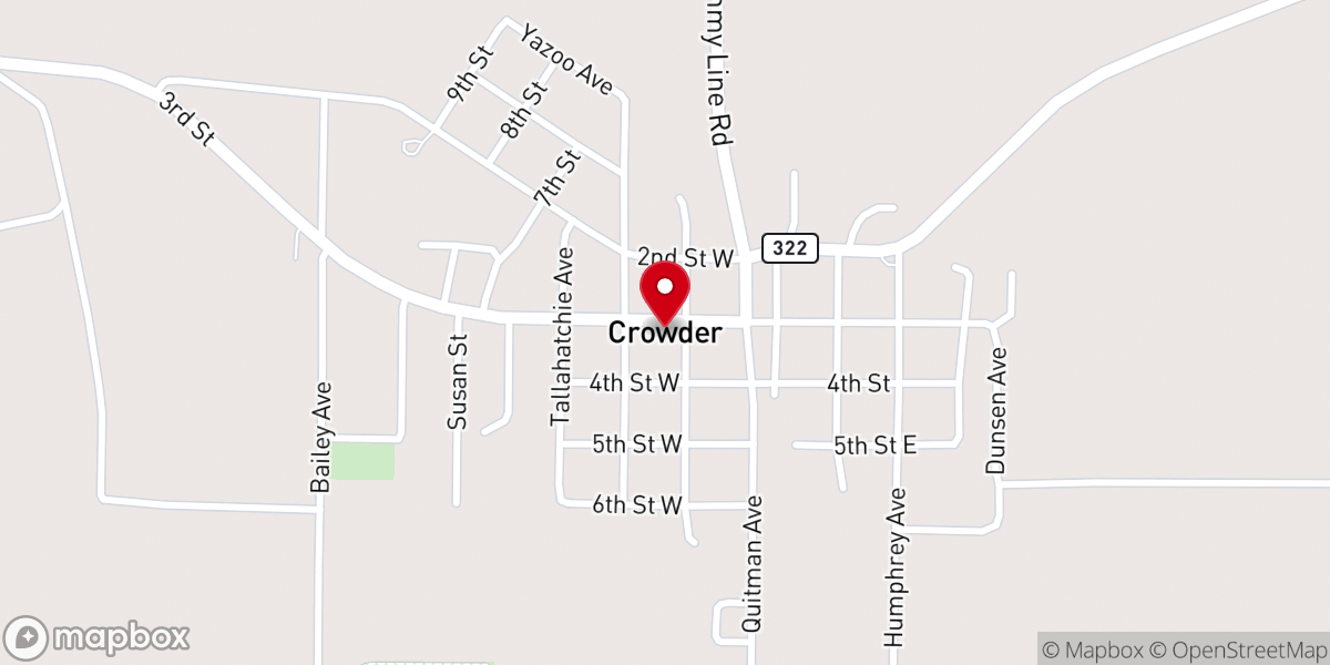 Map showing location of First Oak Grove M B Church