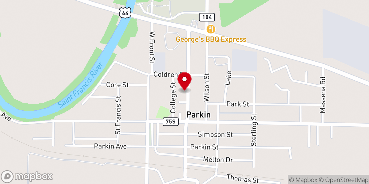 Map showing location of Parkin Housing Authority