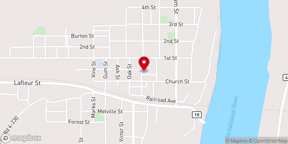 Map showing location of St Landry Parish Health Unit