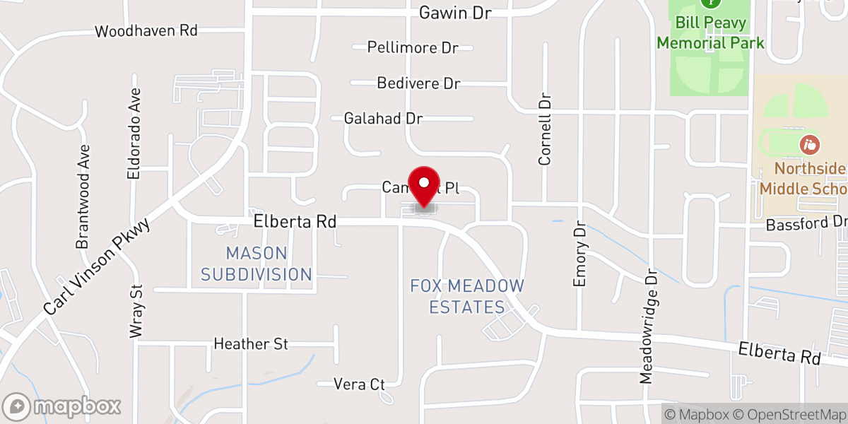 Map showing location of Open Door Church