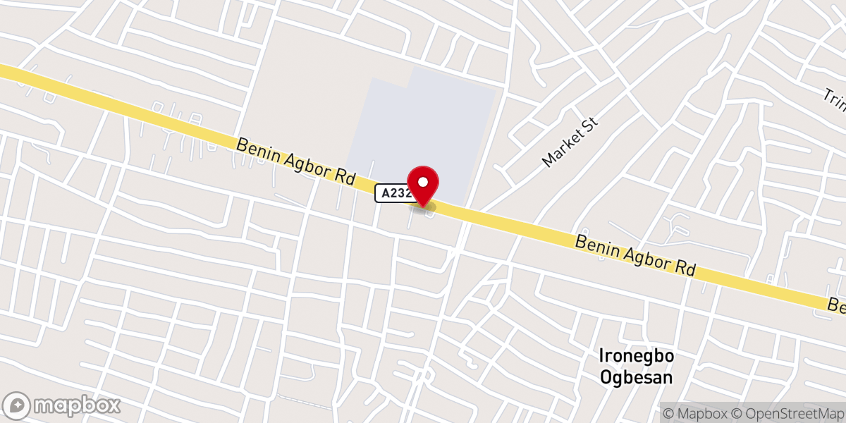 Map showing location of RCCG, Open Heavens Area Headquarters