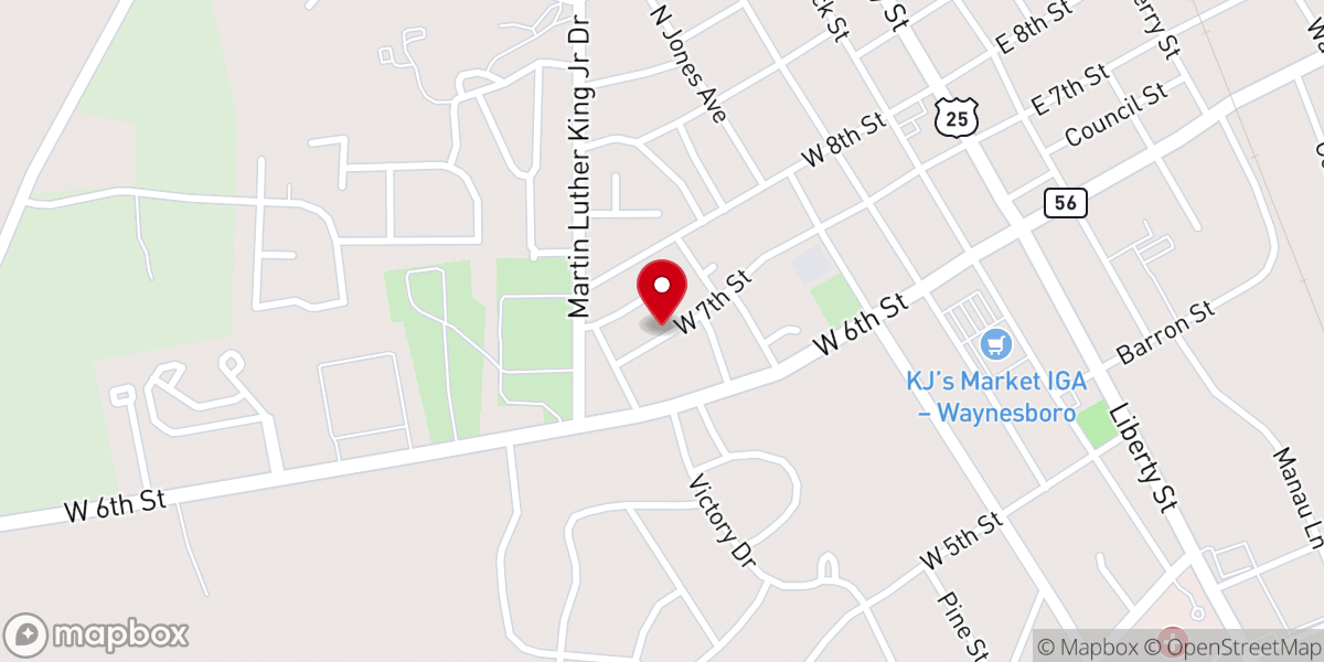Map showing location of Mt. Olive A.M.E. Church