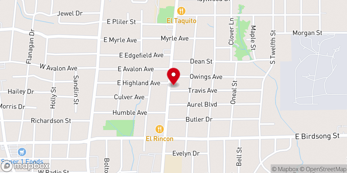 Map showing location of Bethel Temple Longview