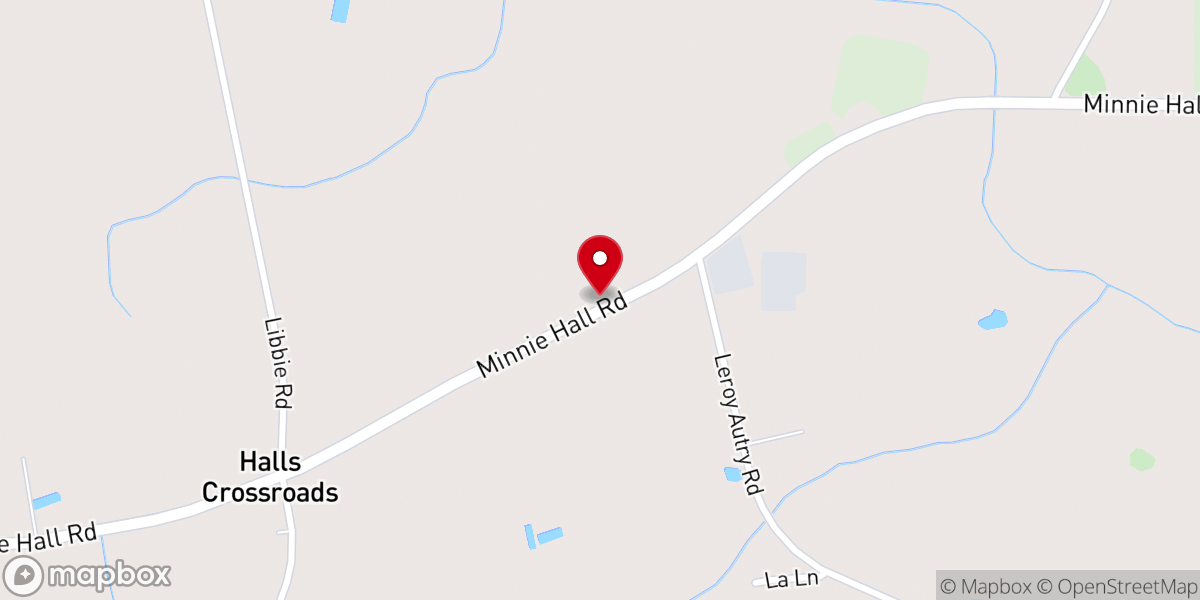 Map showing location of Hall's United Methodist Church