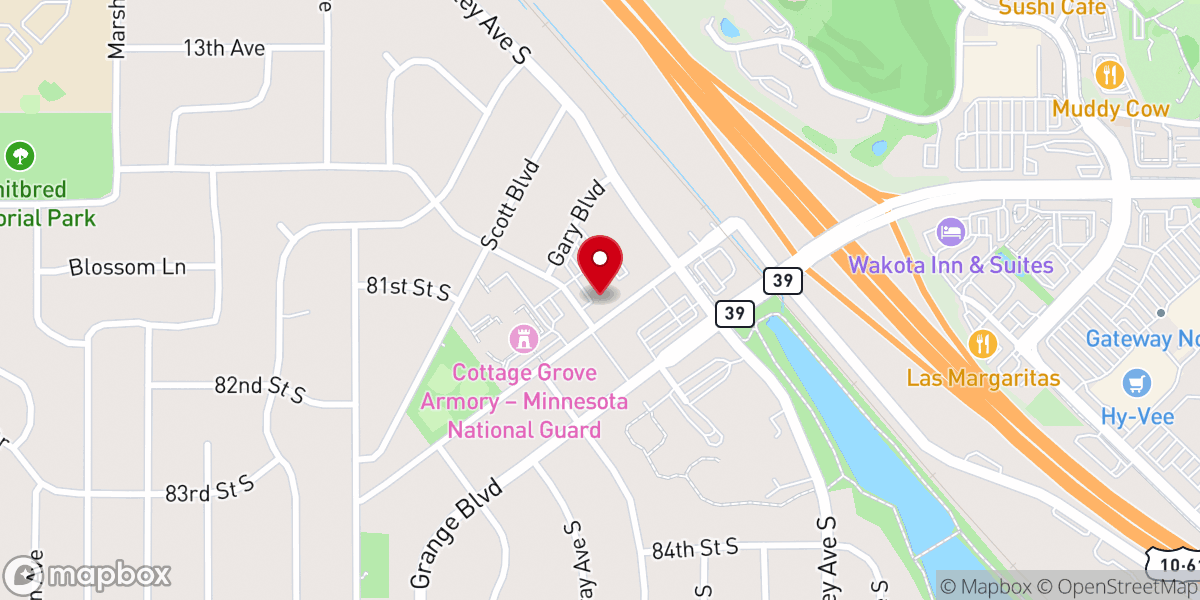 Map showing location of All Saints Lutheran Church, ELCA