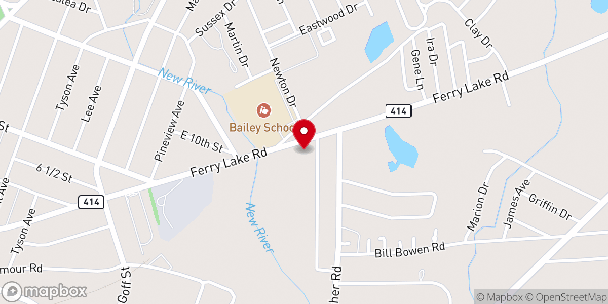 Map showing location of Emanuel Baptist Church