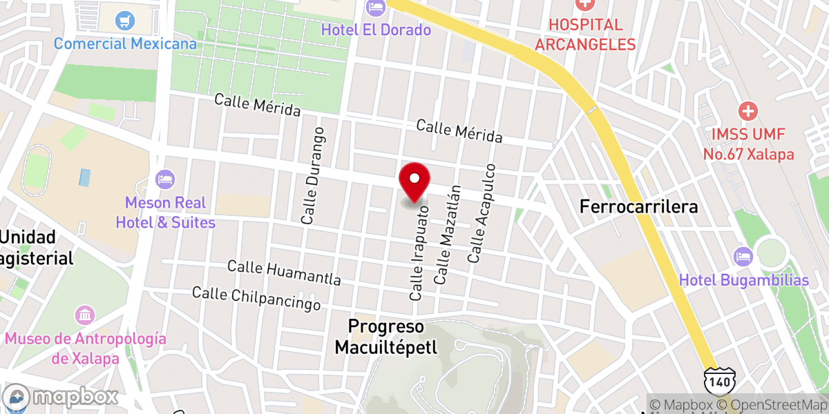 Map showing location of Iglesia Evangélica Emmaus