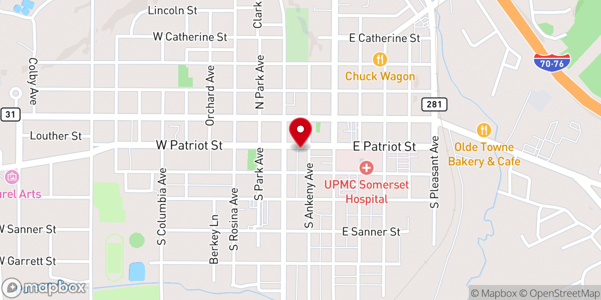 Map showing location of Somerset First Church