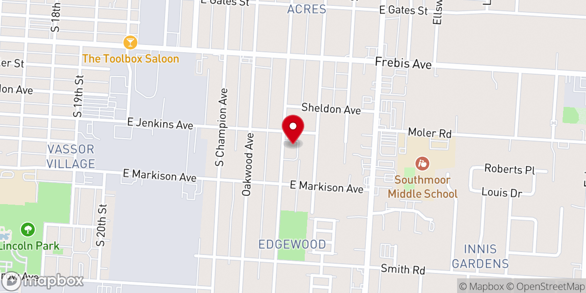 Map showing location of Wilson Avenue Church of the Nazarene