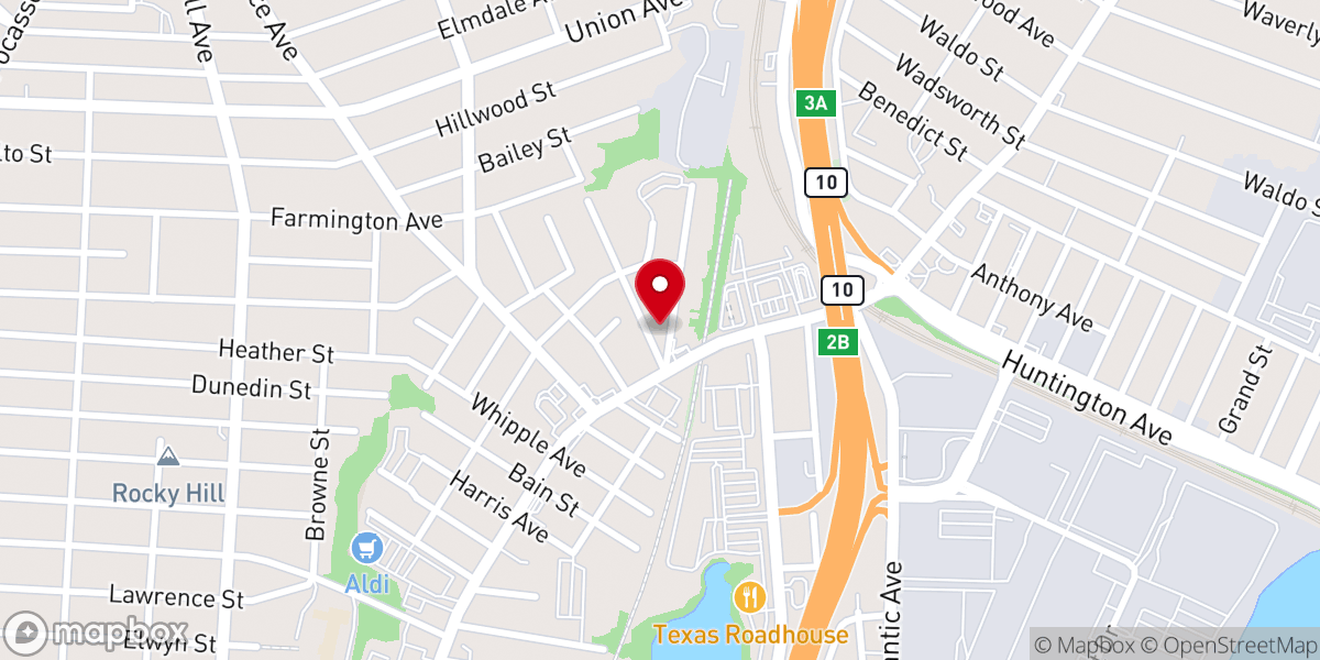 Map showing location of Haitian Baptist Church of Rhode Island