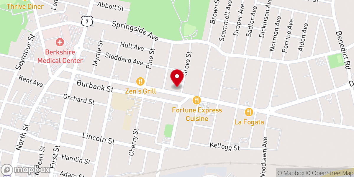 Map showing location of Berkshire Dream Center Church