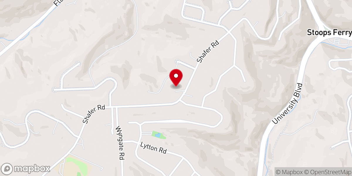 Map showing location of West Hills Baptist Church