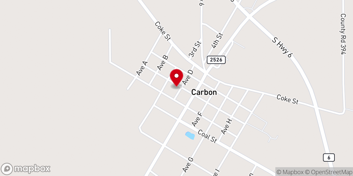 Map showing location of CARBON COMMUNITY CENTER