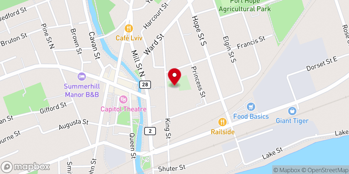 Map showing location of St Mark's Anglican Church