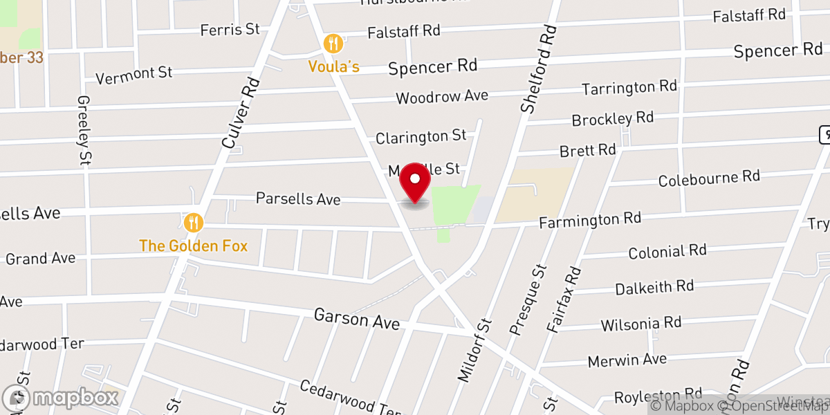 Map showing location of Trinity Baptist Church