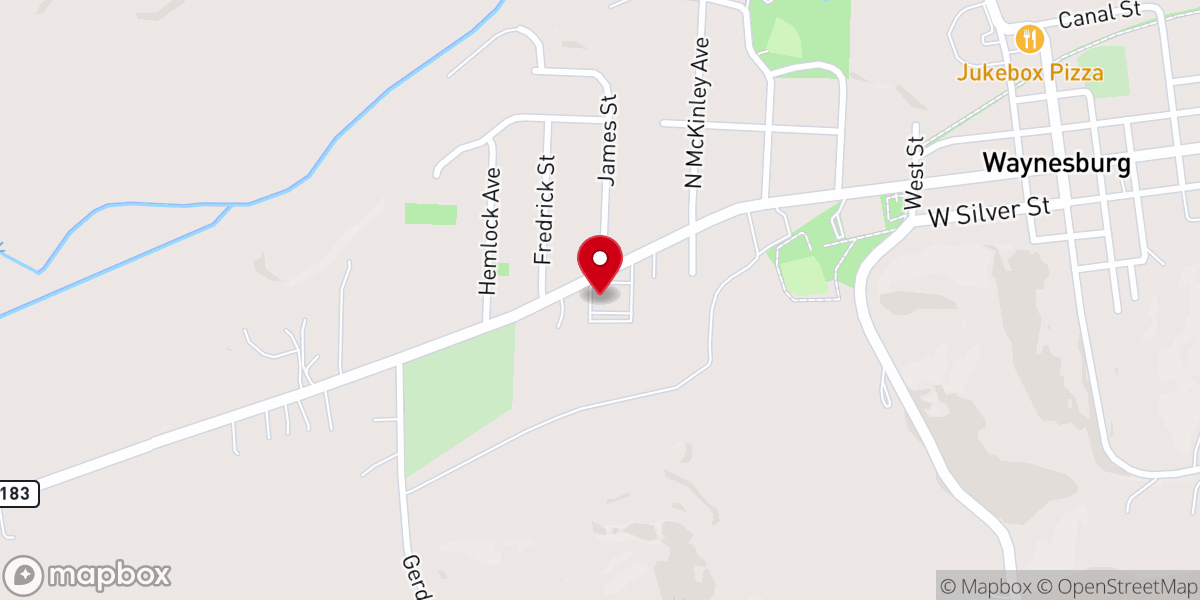Map showing location of St James Church