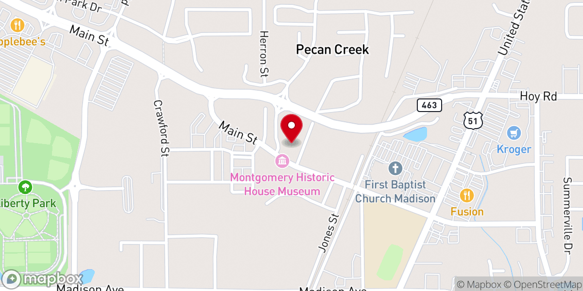 Map showing location of Montgomery Memorial Methodist Church