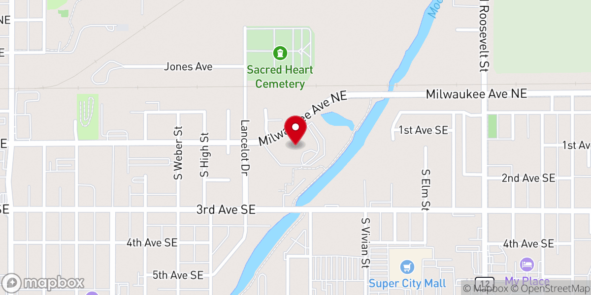 Map showing location of Bethlehem Lutheran Church