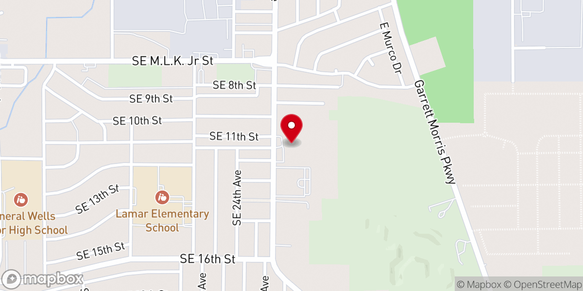 Map showing location of St. Mark Lutheran Church
