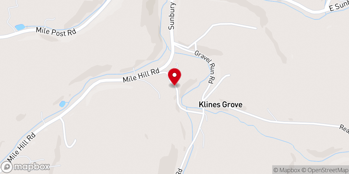 Map showing location of Klinesgrove United Methodist Church